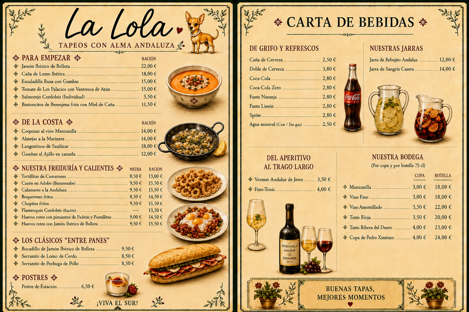 Carta completa de La Lola
